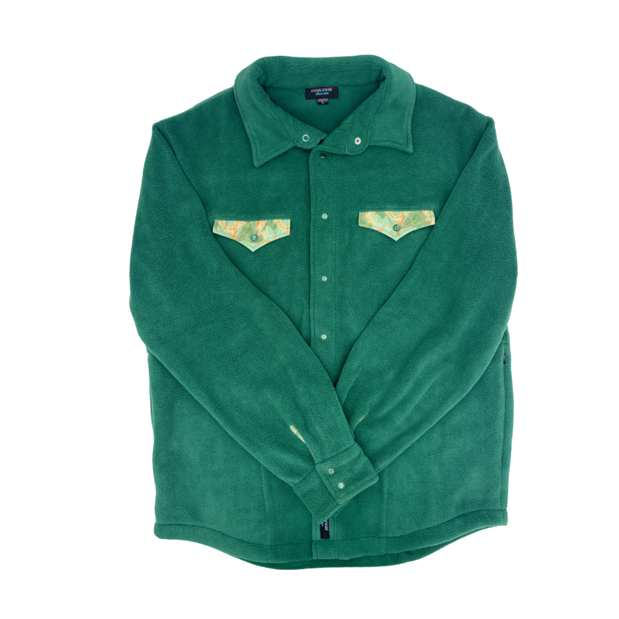 Men's/Relaxed Fit Topo Print Fleece Snap Shirt
