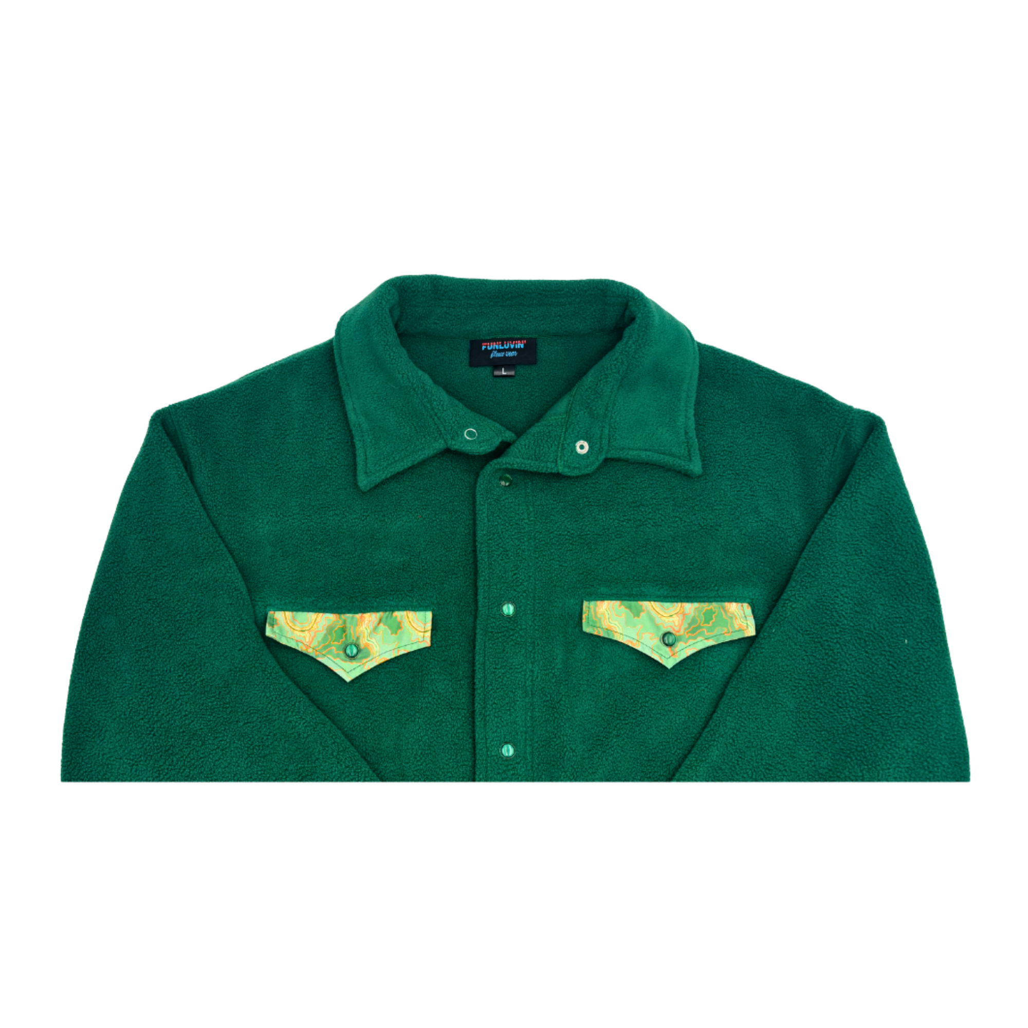 Men's/Relaxed Fit Topo Print Fleece Snap Shirt