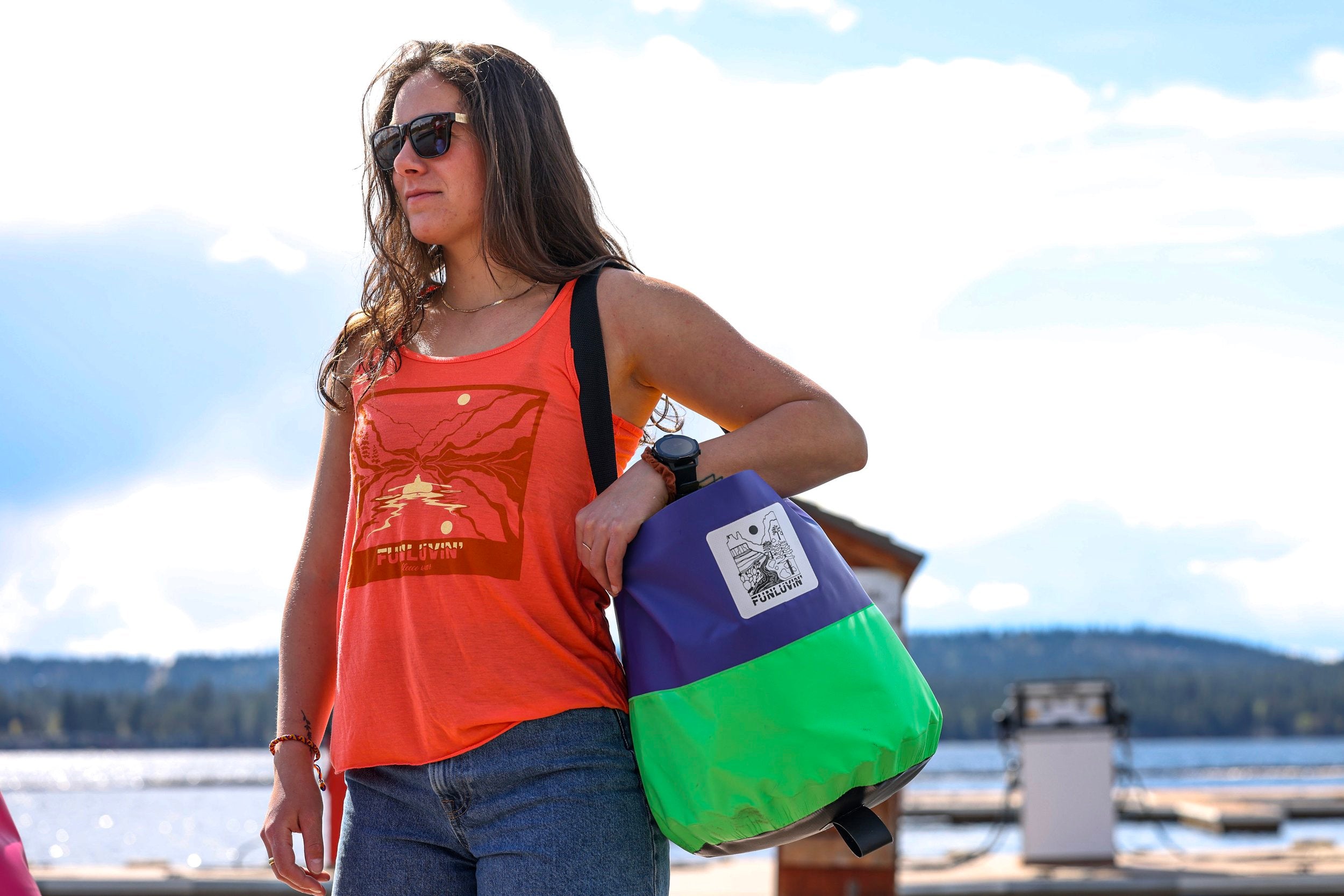 Purple/Green FunLuvin' Collapsible Bucket Bag