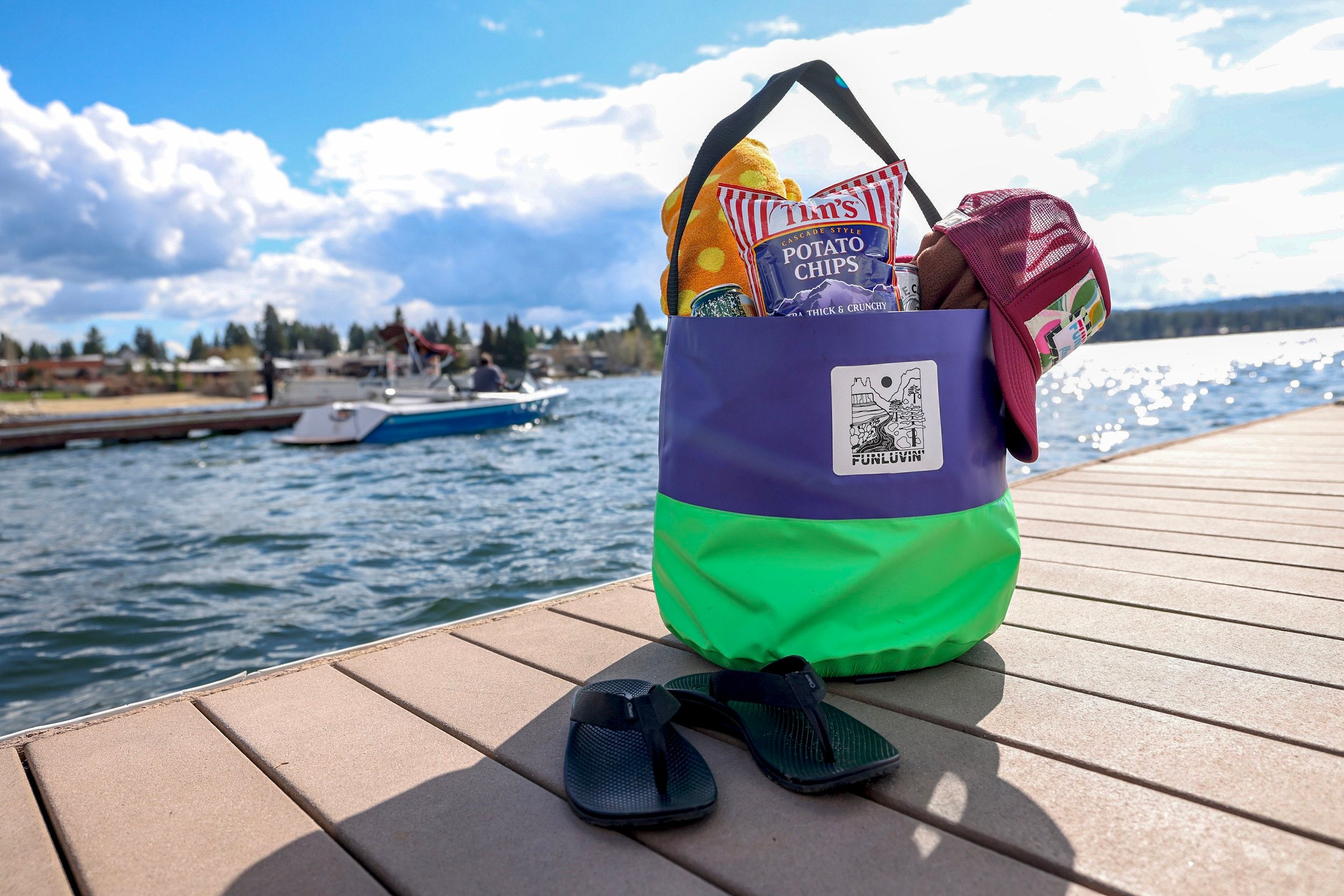 Purple/Green FunLuvin' Collapsible Bucket Bag
