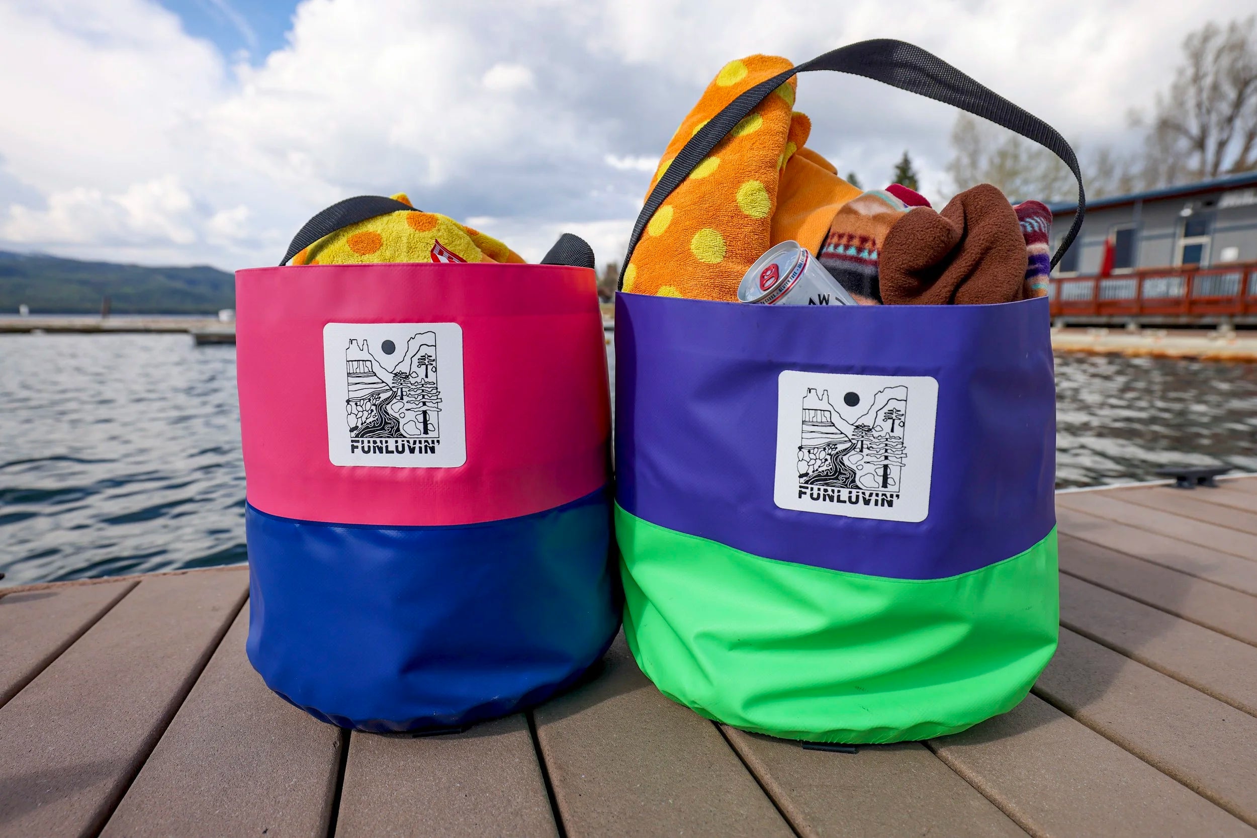 Purple/Green FunLuvin' Collapsible Bucket Bag