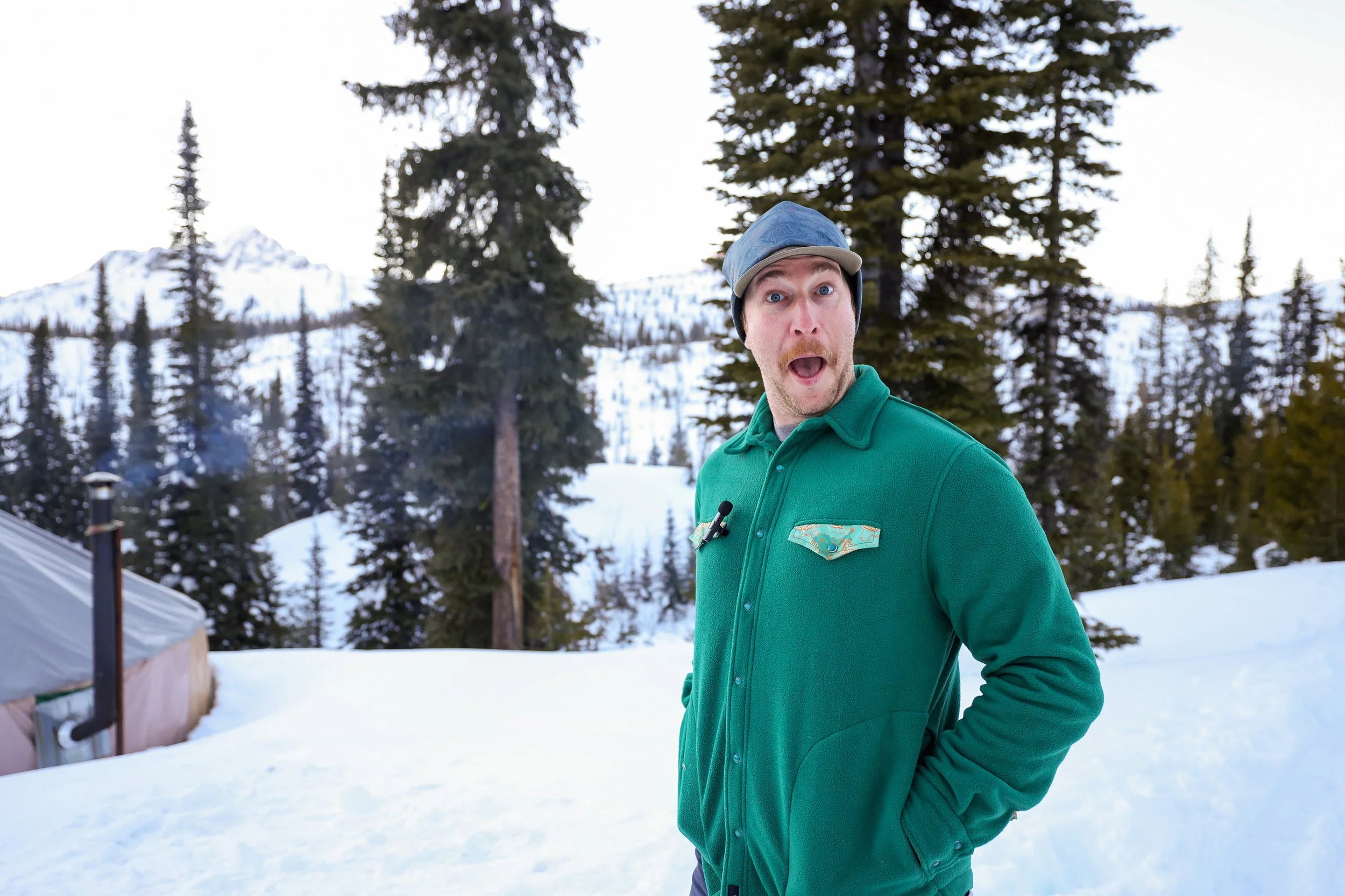 Men's/Relaxed Fit Topo Print Fleece Snap Shirt