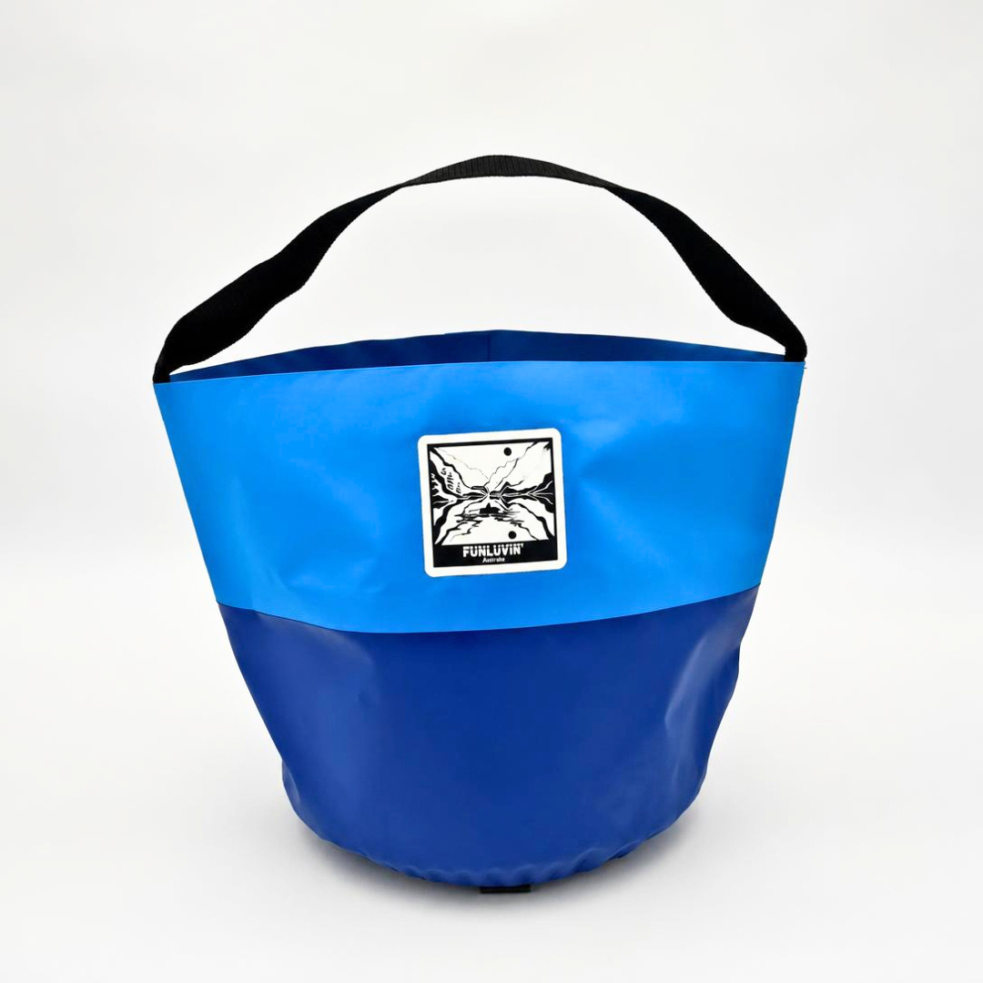 Dark Blue/Light Blue Collapsible Bucket Bag