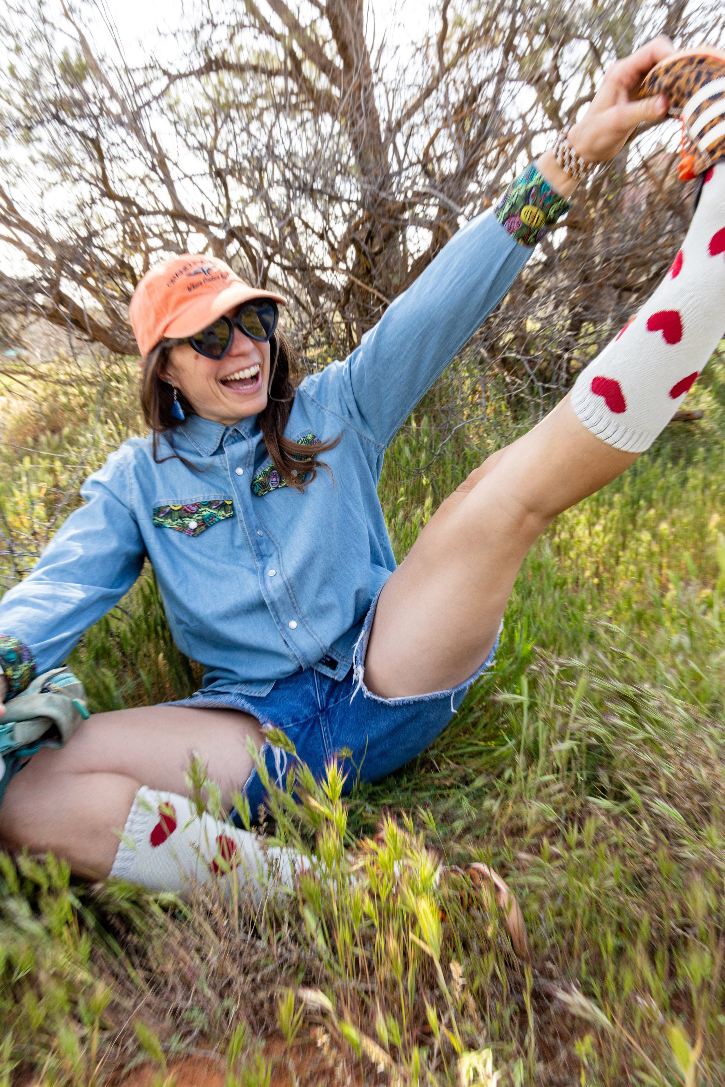 River Party Denim Pearl Snap (Work of Harris Collab)