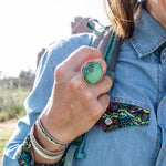 River Party Denim Pearl Snap (Work of Harris Collab)