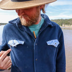 Men's/Relaxed Fit Wave Train Fleece Pearl Snap Shirt