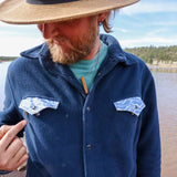 Men's/Relaxed Fit Wave Train Fleece Pearl Snap Shirt