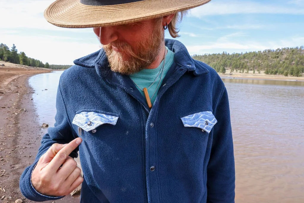 Men's/Relaxed Fit Wave Train Fleece Pearl Snap Shirt