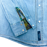 River Party Denim Pearl Snap (Work of Harris Collab)