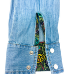 River Party Denim Pearl Snap (Work of Harris Collab)