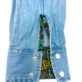 River Party Denim Pearl Snap (Work of Harris Collab)